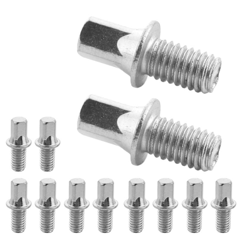 TWZKXC براغي مفتاح الطبل M6x10mm، 12 قطعة، مجموعة براغي طبل بديلة لمعدات الطبل الأساسية، فضية - Image 1